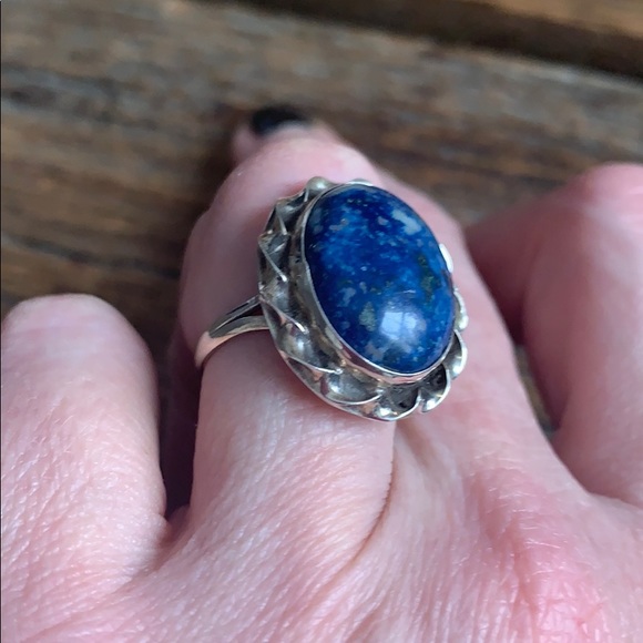 Vintage Blue Feldspar Sterling Silver Ring - Picture 3 of 6
